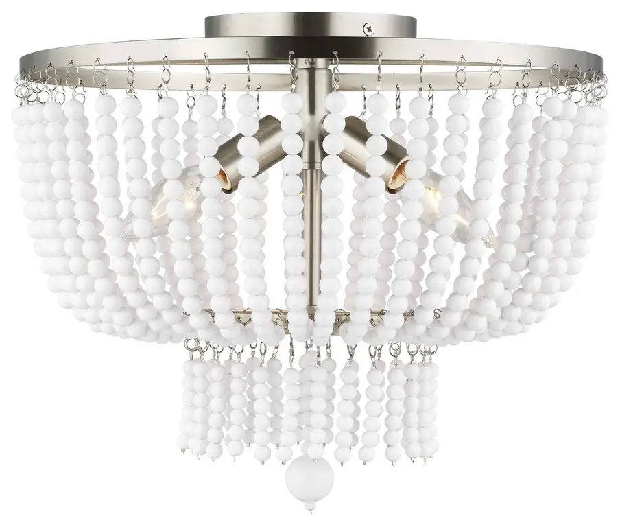 Jackie Three Light Semi-Flush Mount in Brushed Nickel