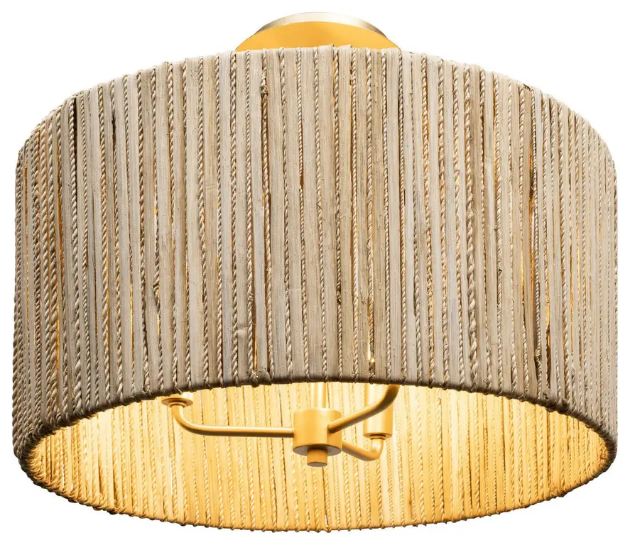 Jacob's Ladder 3-Light Semi-Flush Mount, French Gold