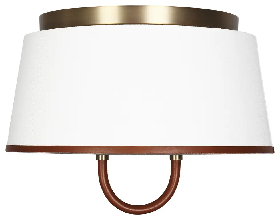 Katie Two Light Flush Mount in Time Worn Brass