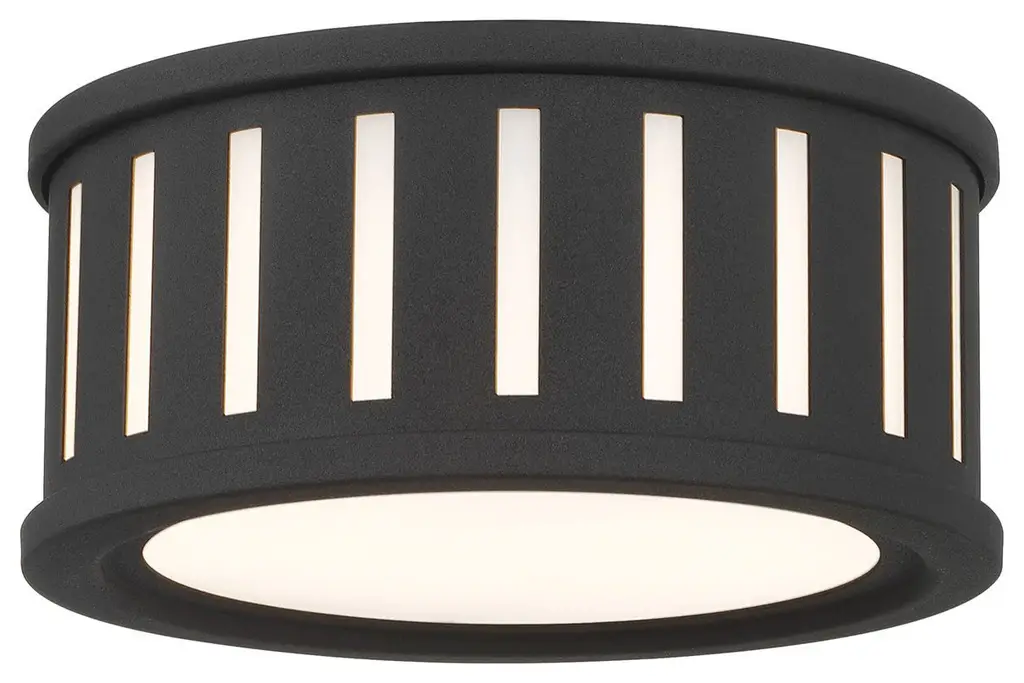 Kendal 2-Light Flush Mount, Black Forged
