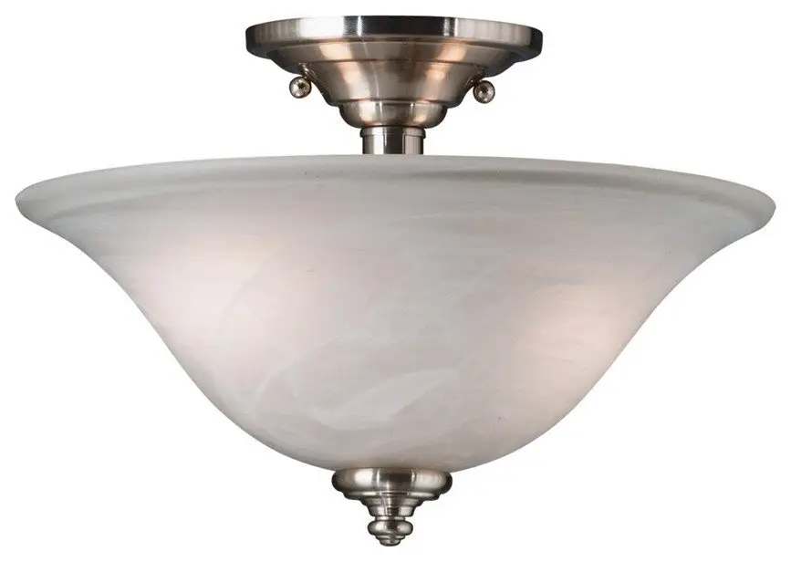 Kenroy Home Winterton 2-Light Semi-Flush, Brushed Steel Finish - 10500BS