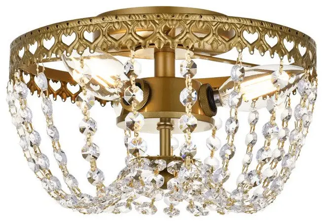 Kylie 3-Light Flush Mount in Brass