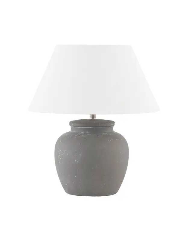 Levi 18" Table Lamp With Fabric Shade, Gray