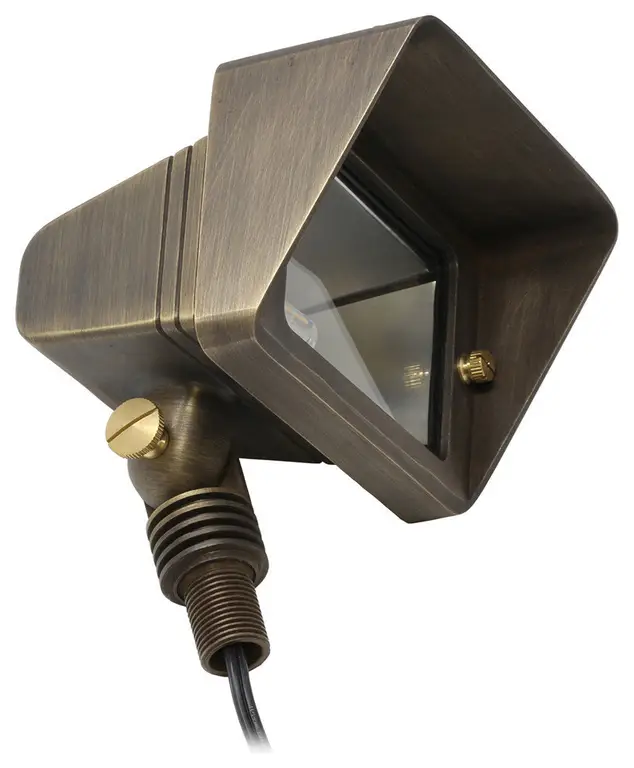 Lightkiwi Splendid Flood Light and Wall Wash For Landscape Lighting, Brass