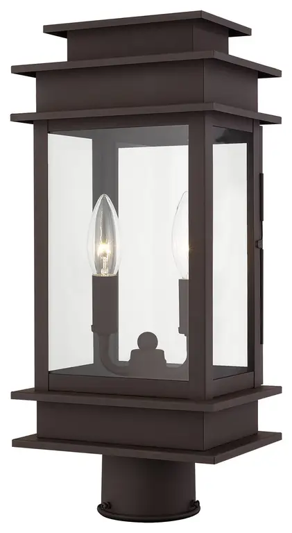 Livex Lighting 2015 Princeton 2 Light 17" Tall Post Light - Bronze