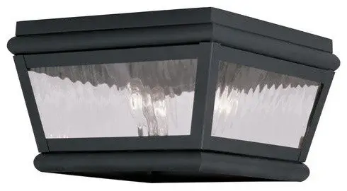 Livex Lighting 2611 Exeter Outdoor Flush Mount Ceiling Fixture - Black