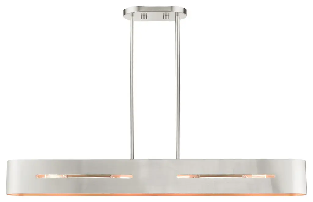 Livex Lighting 45767 Ravena 4 Light 36"W Linear Chandelier - Brushed Nickel