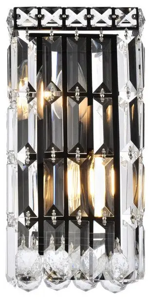 Maxime 2-Light Wall Sconce in Black & Clear