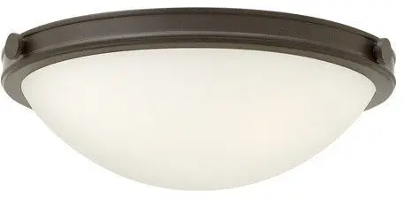 Maxwell 13.75" 16W 1 LED Flush Mount Oil Rubbed Bronze Etched Opal Glass