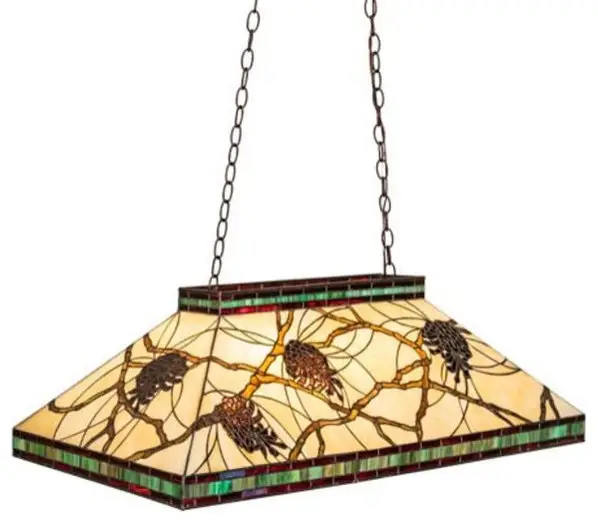 Meyda Tiffany 16689 Pinecone Mission 3 Light 39"W Linear Pendant - Mahogany