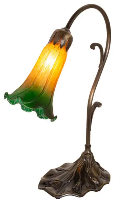 Meyda Tiffany 17014 15" Tall Gooseneck Table Lamp - Antique Brass