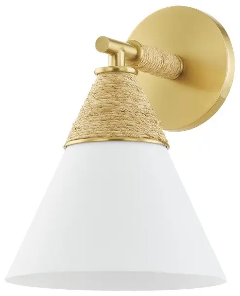 Mica 1-Light Wall Sconce, Aged Brass