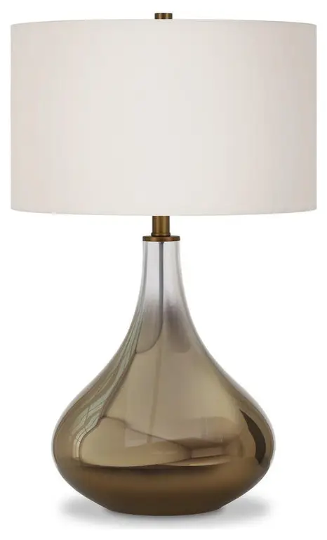 Mirabella 25.5 Tall Table Lamp with Fabric Shade in Ombre Brass Glass/White