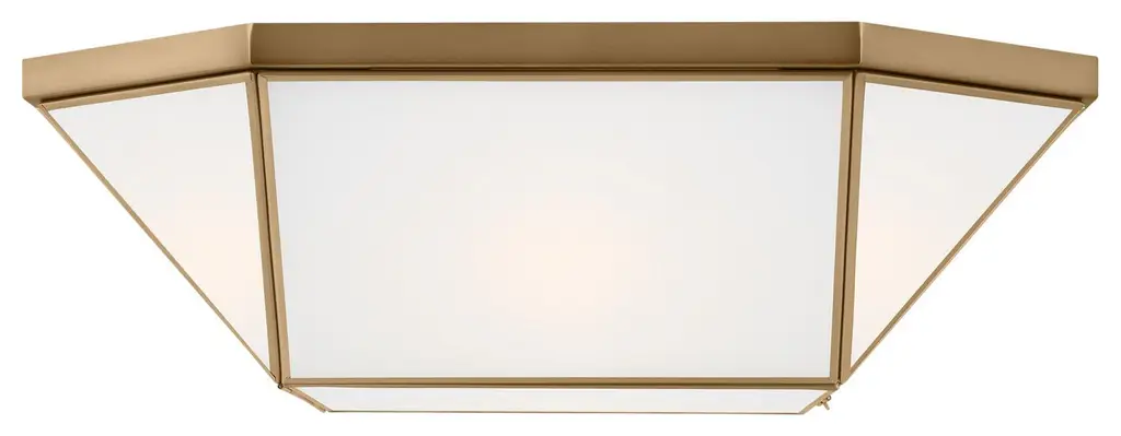 Morrison Four Light Ceiling Flush Mount, Satin Brass