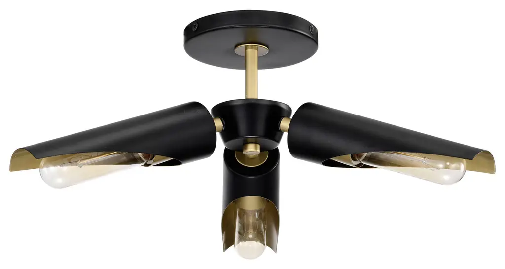 Nuvo Lighting 60/7297 Marc 16"W Semi-flush Ceiling Fixture - Matte Black