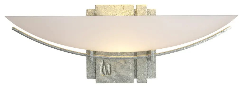 Oval Impressions Sconce, Vintage Platinum, Opal Glass