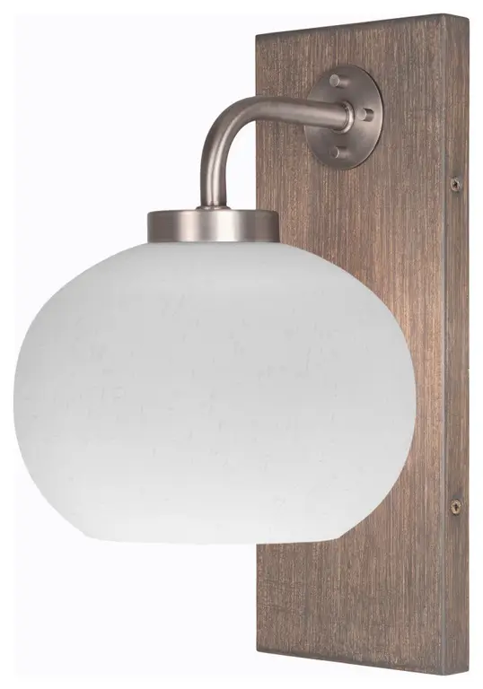 Oxbridge Wall Sconce, Graphite & Painted Distressed Metal, 7" White Muslin