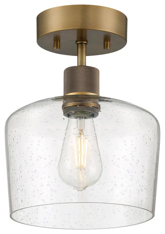 Port Nine Chardonnay LED Semi Flush Mount, Antique Brushed Brass