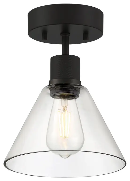 Port Nine Martini LED Semi Flush Mount, Matte Black