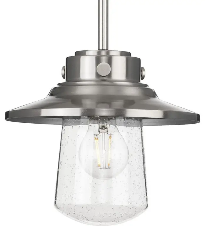 Progress Lighting Tremont 1 Lt Mini-Pendant, Steel/Clear Seeded, P550093-135