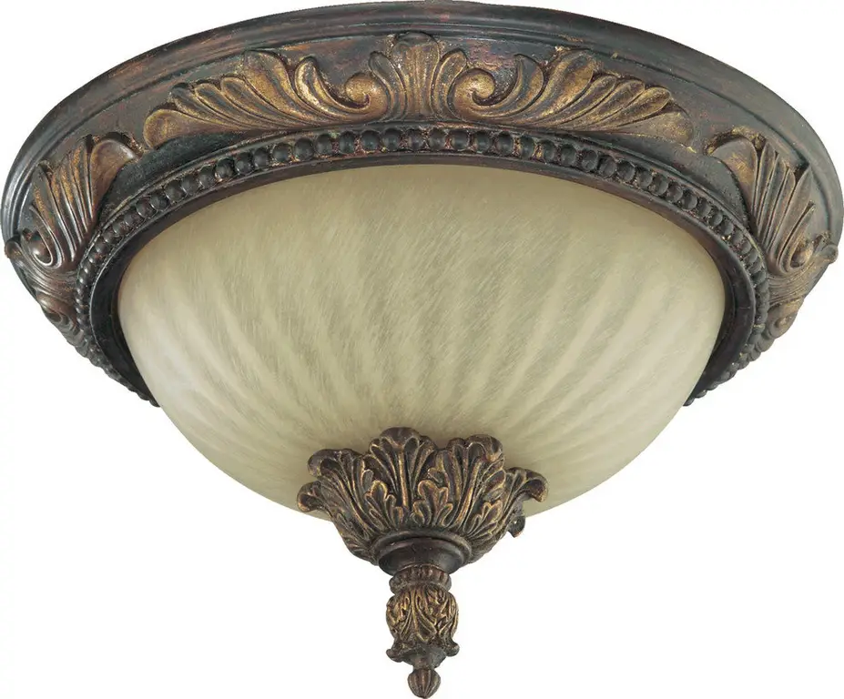 Quorum Madeleine 2-Light Flush Mount, Corsican Gold