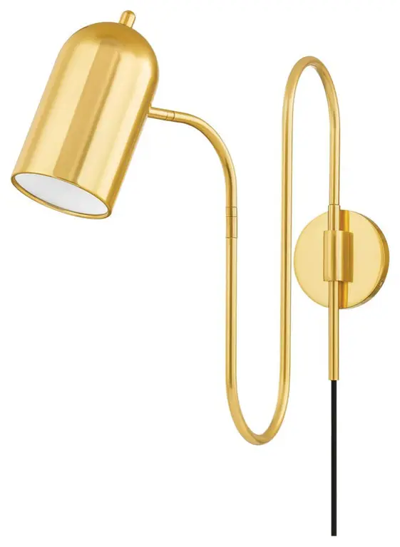 Romee One Light Wall Sconce in Aged Brass