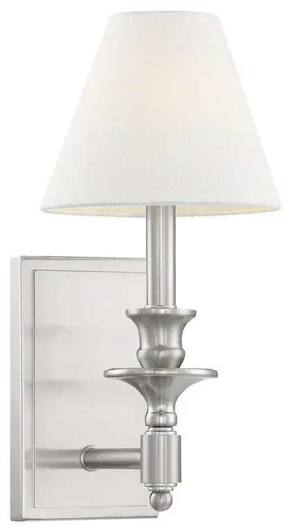Savoy House Washburn 1-Light Sconce, Satin Nickel