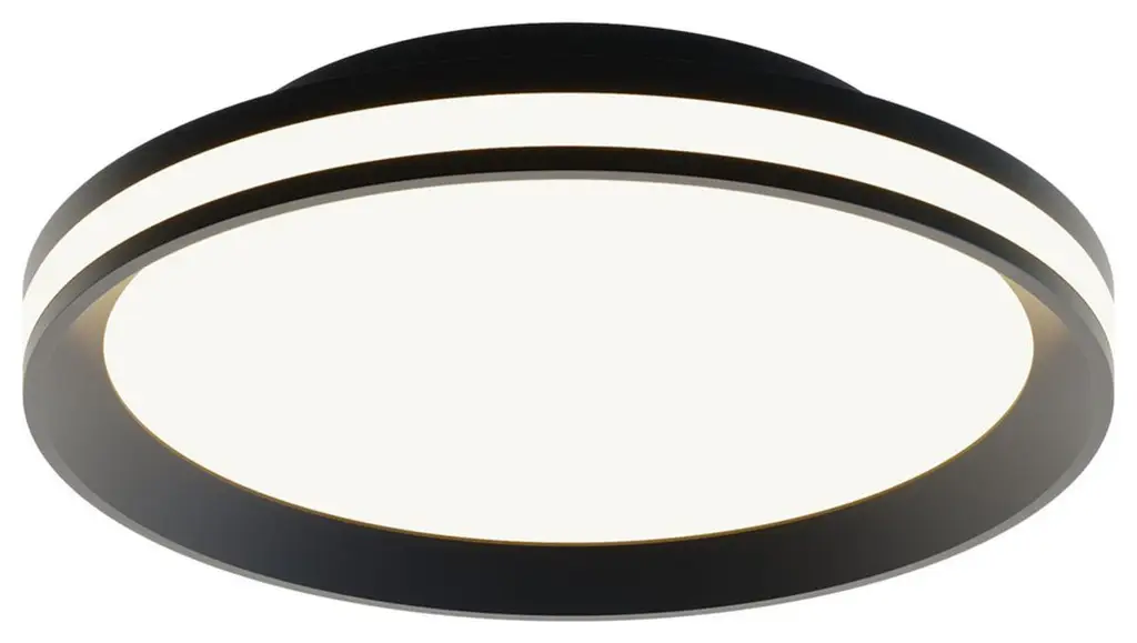 Sona 1 Light Flush Mount, Black, 12 in