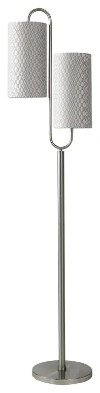 StyleCraft Modern Steel Floor Lamp With Brushed Steel Finish L732267DS