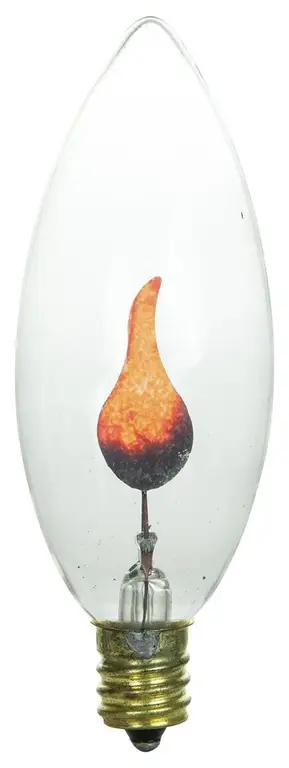 Sunlite 3 Watt Chandelier Flicker, Candelabra Base, Clear