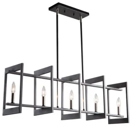 Sutherland Island Light, Black & Brushed Nickel