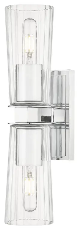 Titus 2-Light Wall Sconce, Chrome