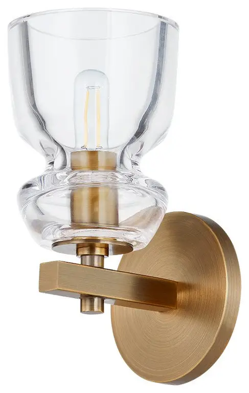 Trey 1-Light Wall Sconce, Patina Brass