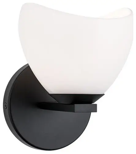 Uptowne 1 Light Wall Sconce, Black