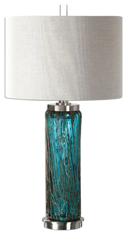 Uttermost Almanzora Blue Glass Lamp