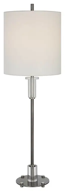 Uttermost Aurelia 1 Light 37" Tall Steel Buffet Lamp, Polished Nickel