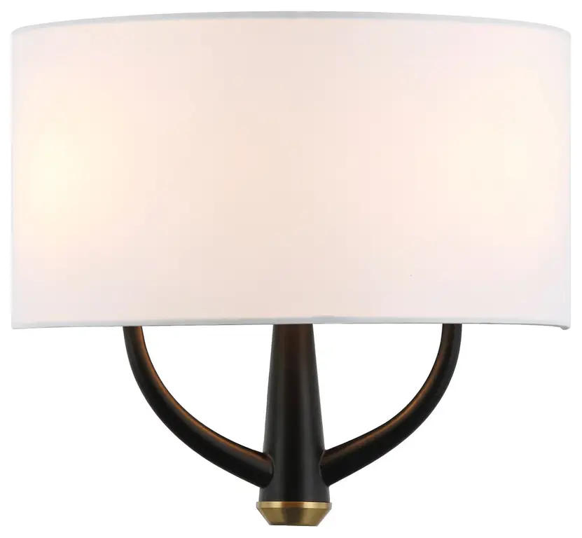 Varaluz 503W02 Patchwork 2 Light 11" Tall Wall Sconce - Black / Satin Brass