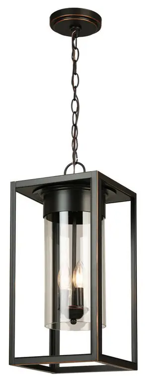 Walker Hill 3-Light Outdoor Pendant, Matte Black, Oil Rubbed Bronze