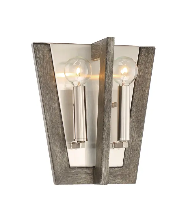 Westend 2 Light Wall Sconce, Satin Platinum