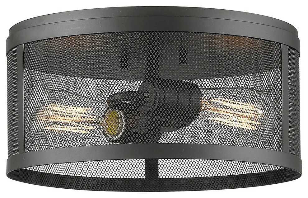 Z-Lite 331F12 Meshsmith 2 Light 12-1/8"W Flush Mount Drum Ceiling - Bronze