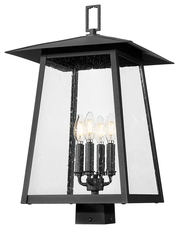 Z-Lite 5015PHBS Rainer 4 Light 23" Tall Marine Grade Post Light - Black