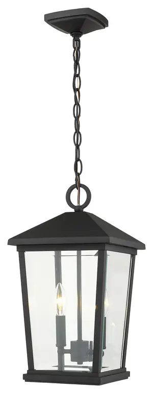 Z-Lite 568CHB-BK Beacon 2 Light Outdoor Chain Mount Ceiling Fixture in Black