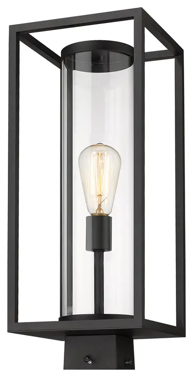 Z-Lite 584PHMS-BK Dunbroch 1 Light Outdoor Post Mount Fixture in Black