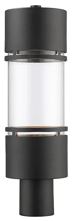Z-Lite Luminata Outdoor LED Post Mt, 5.88x5.88x19.63", Black, Clear