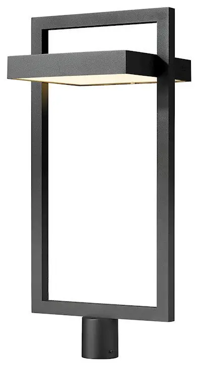 Z-Lite Luttrel 1-Light 30" Outdoor Post, Black, Sand, 566PHXLR-BK-LED