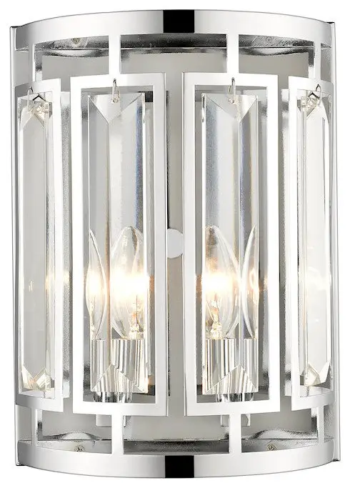 Z-Lite Mersesse 2-Light Wall Sconce, Chrome, 6007-2S-CH