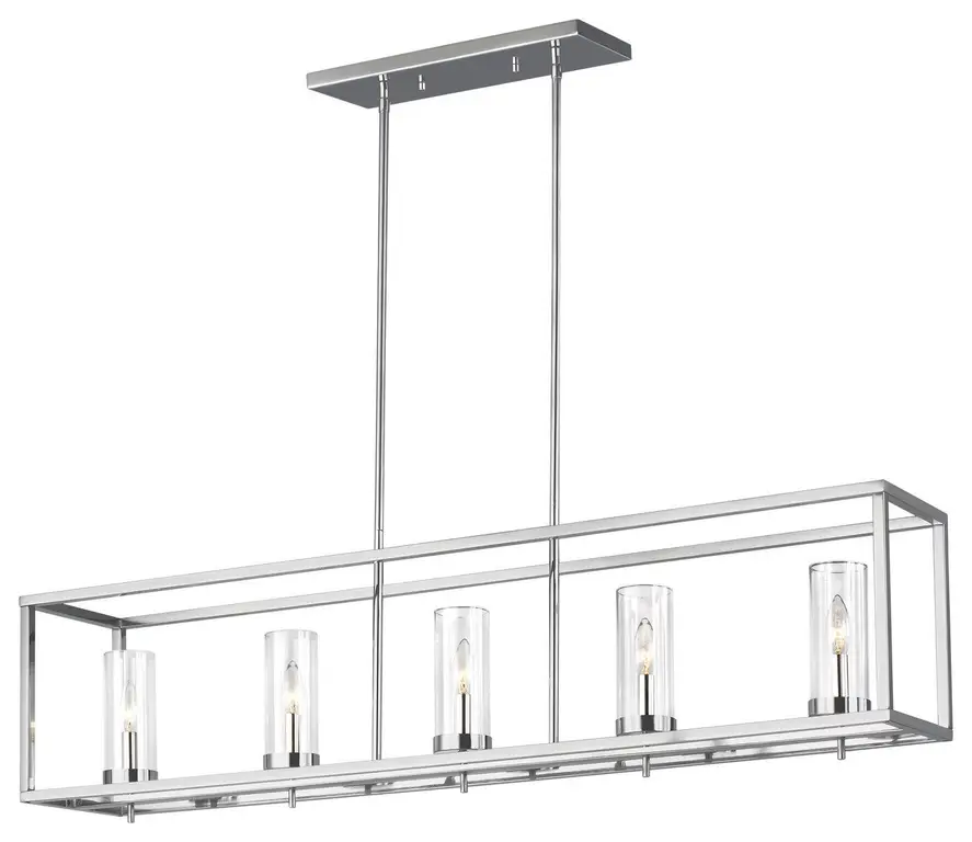Zire Five Light Island Pendant in Chrome